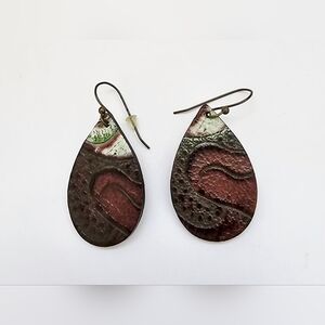 Textured teardrop earrings for women, western jewelry for her, lightweight